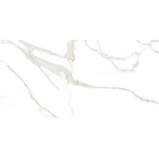 Πλακάκι Statuario Prime 60Χ120 Λευκό-Μπεζ Τύπου Μαρμάρου Γυαλιστερό Rettificato